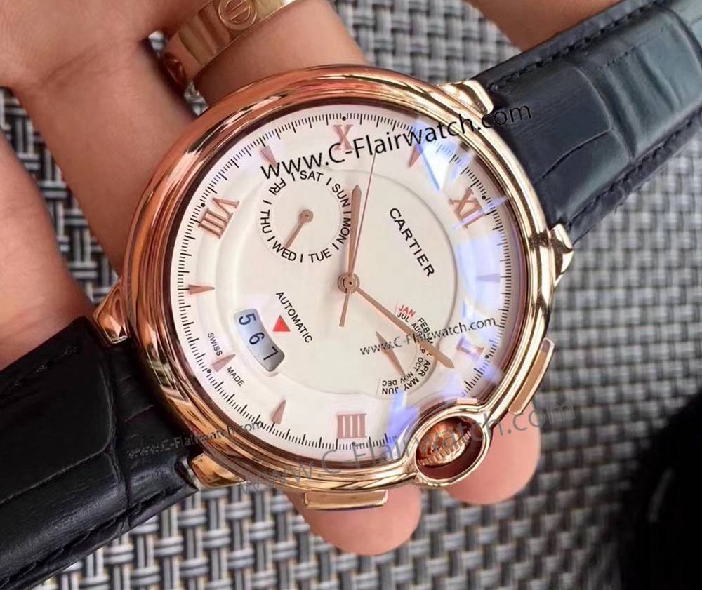 Imitation Cartier Ballon Bleu Mens Watch Rose Gold White Face Imitation Cartier Ballon Bleu Mens Watch Rose Gold White Face